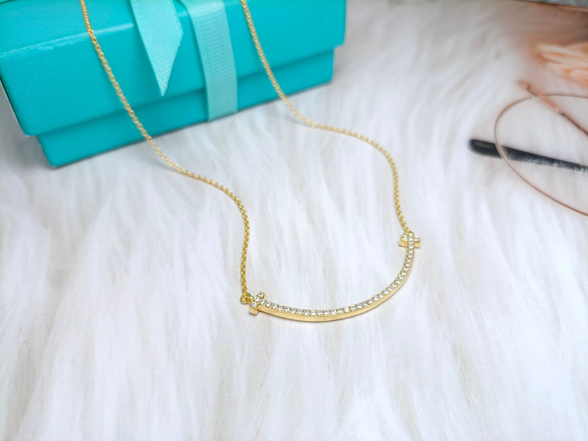 [Resenly Jewelry]BIG SMILE PEDANT DIAMOND NECKLACE