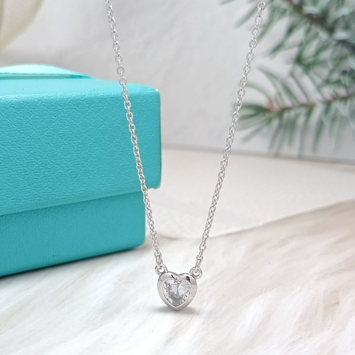 [Resenly Jewelry]HEART BIG DIAMOND NECKLACE