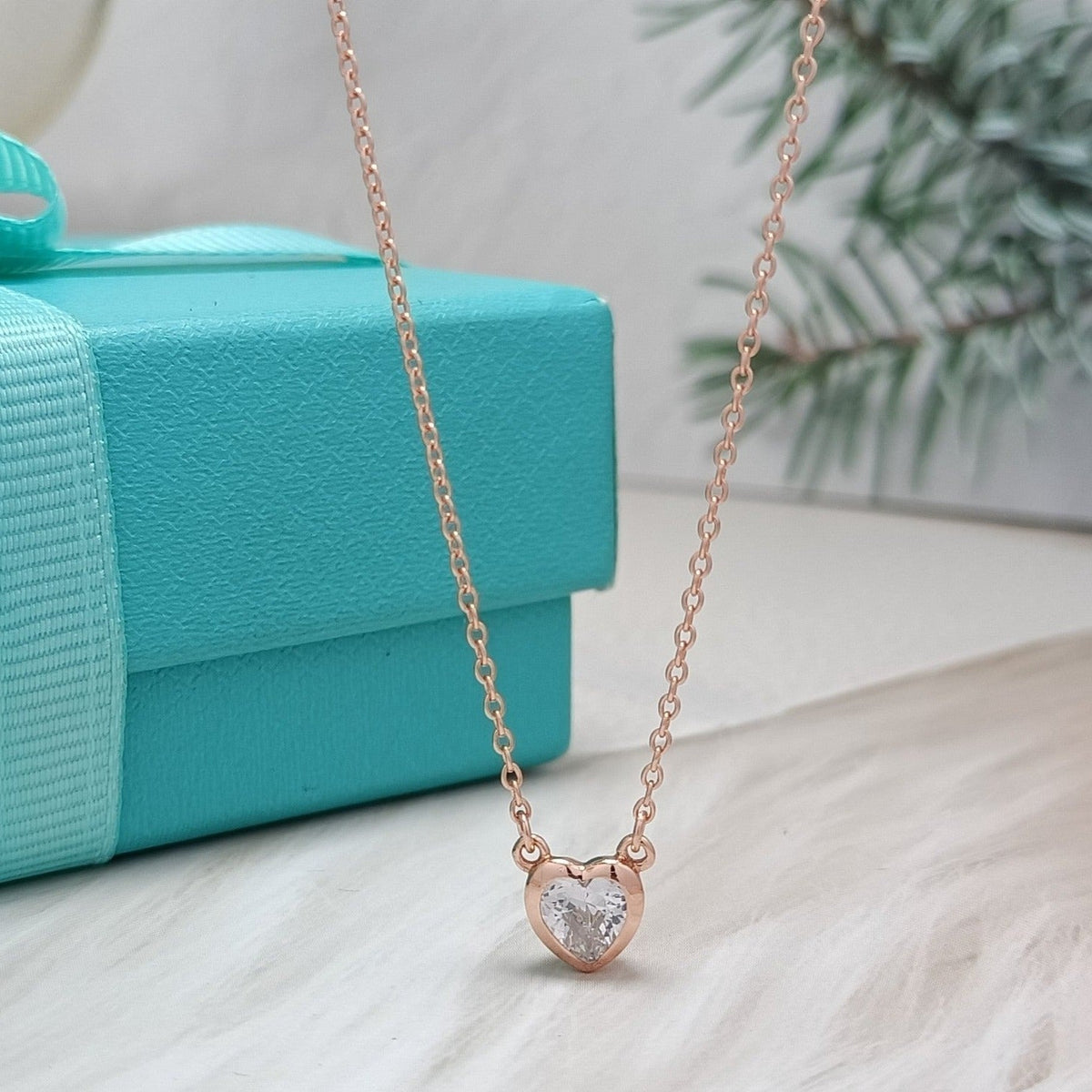 [Resenly Jewelry]HEART BIG DIAMOND NECKLACE