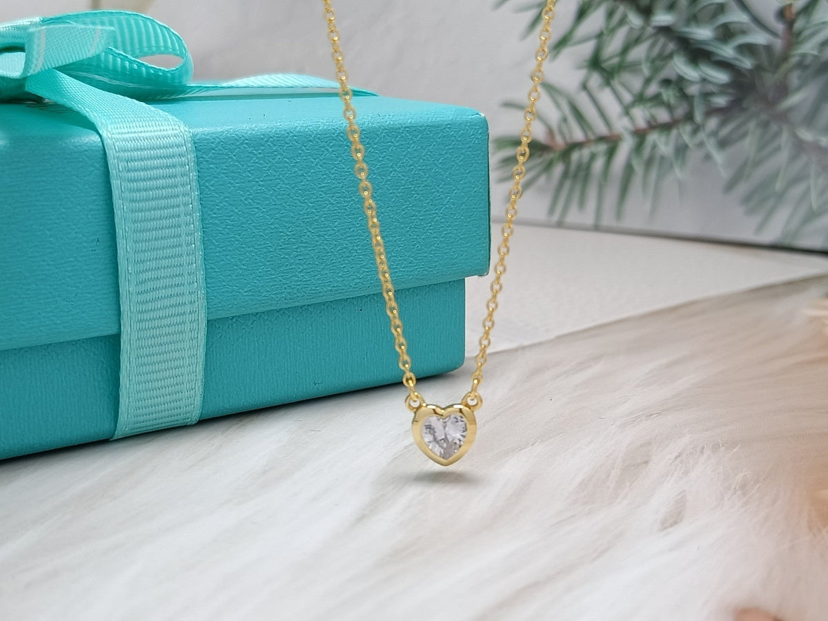 [Resenly Jewelry]HEART BIG DIAMOND NECKLACE