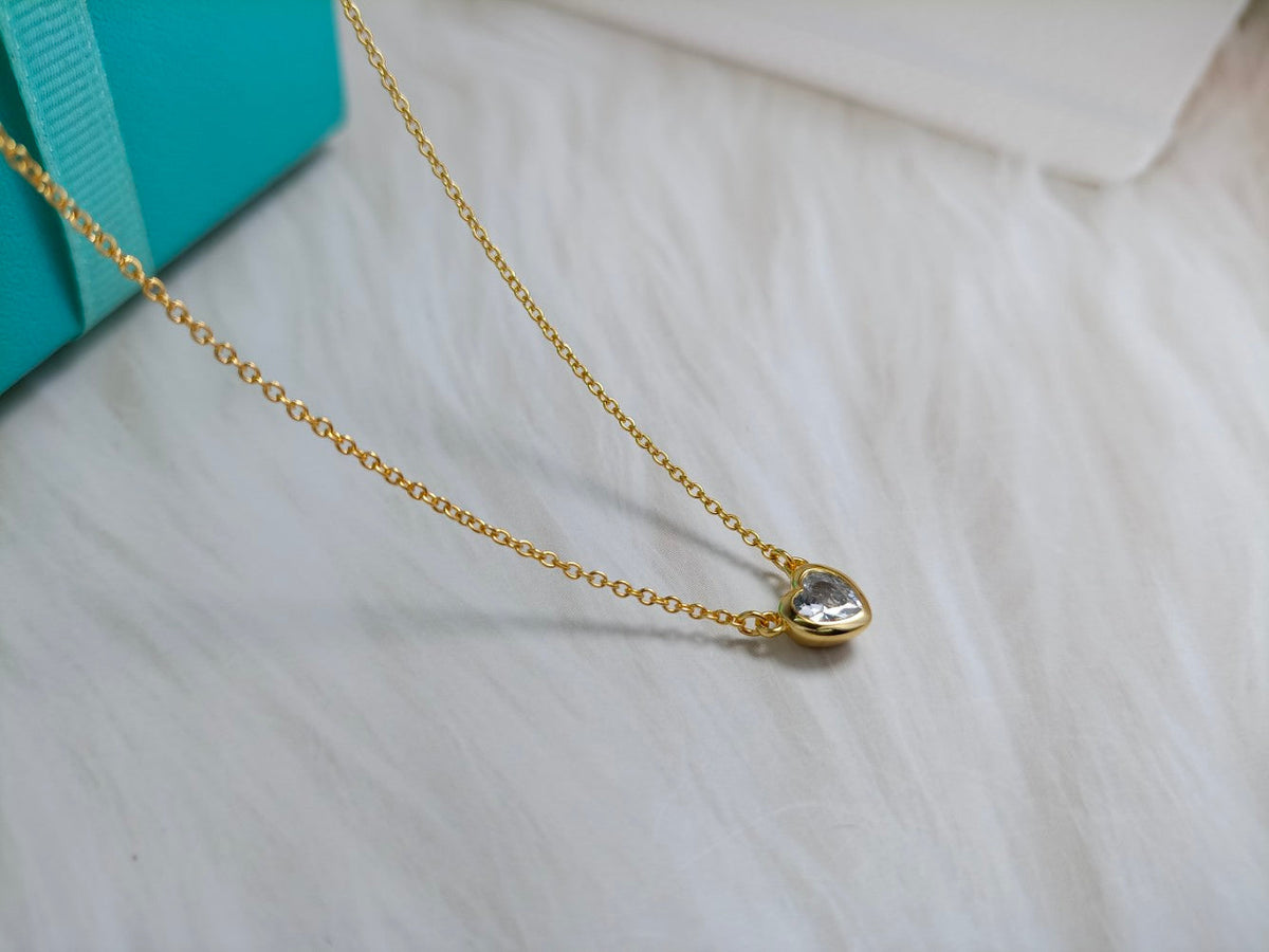 [Resenly Jewelry]HEART BIG DIAMOND NECKLACE