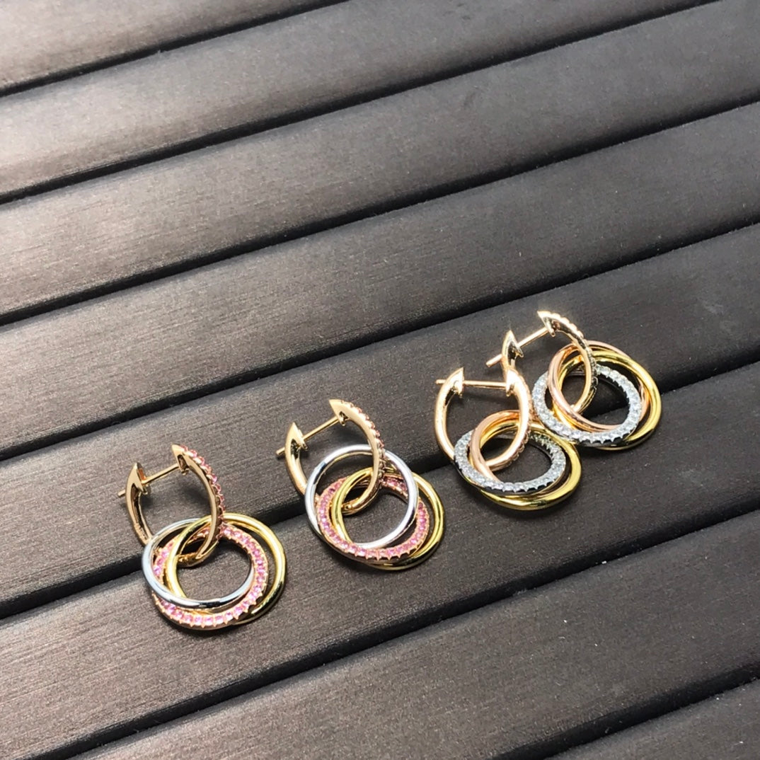 [Resenly Jewelry]TRINITY EARRINGS GOLD DIAMOND