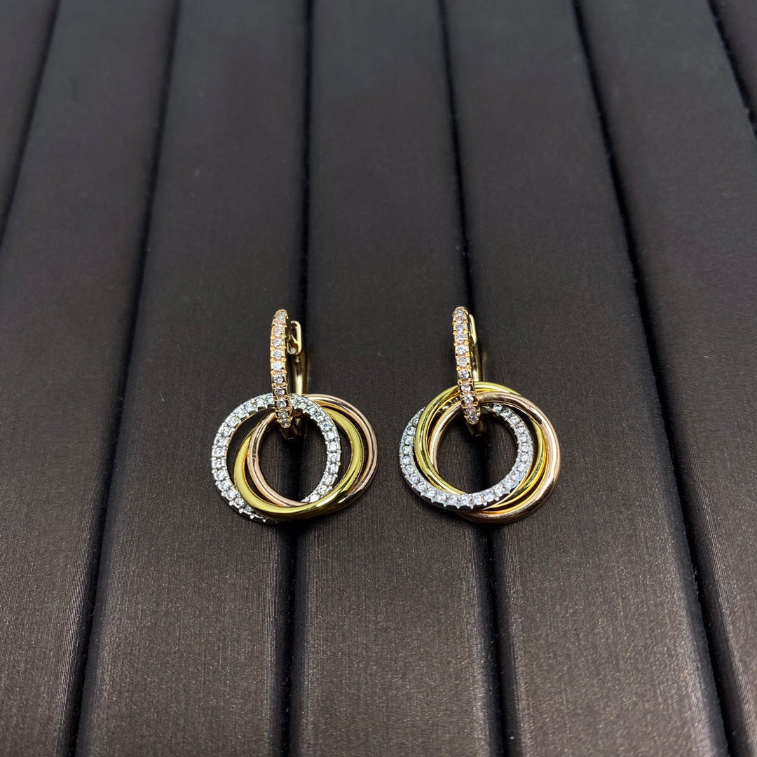 [Resenly Jewelry]TRINITY EARRINGS GOLD DIAMOND