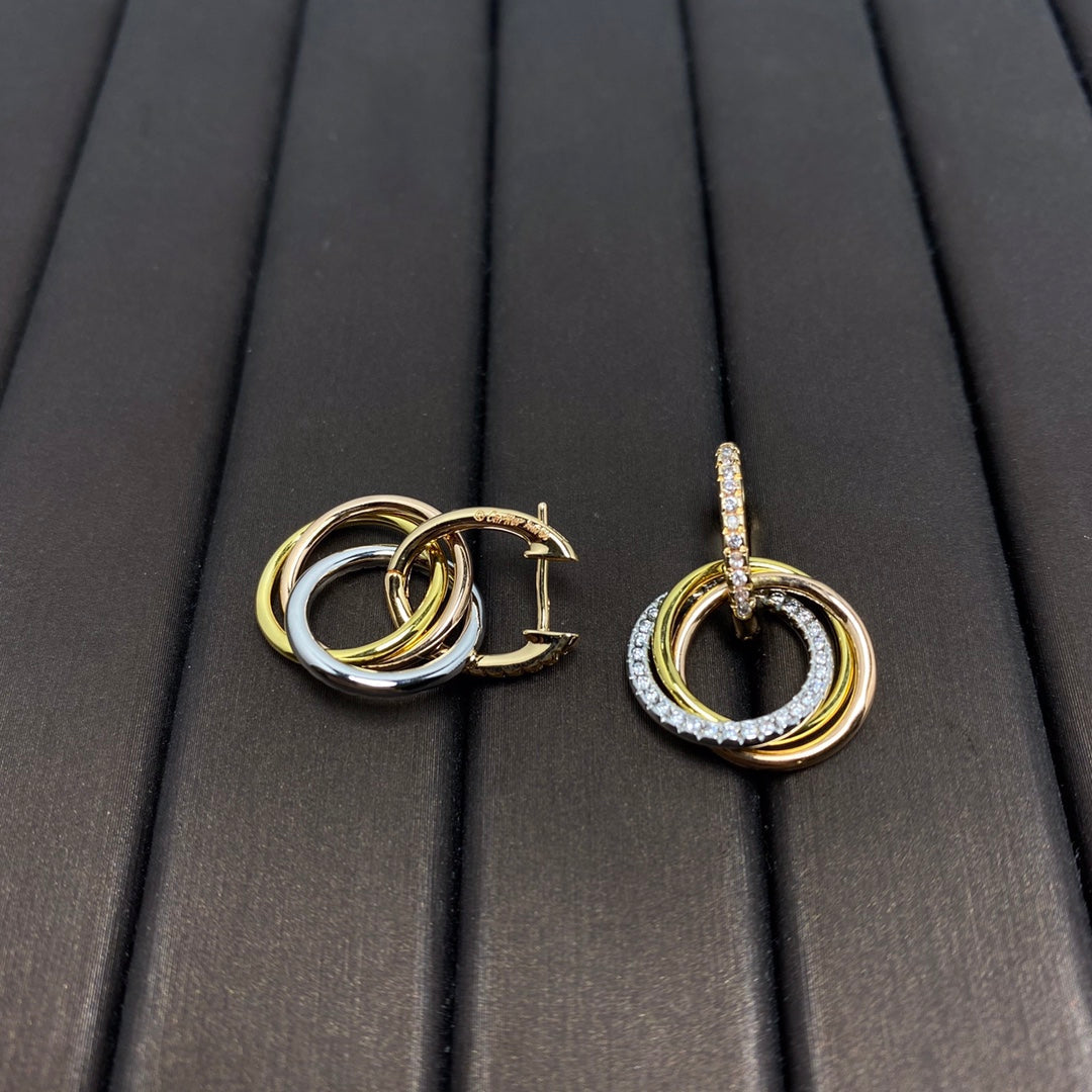 [Resenly Jewelry]TRINITY EARRINGS GOLD DIAMOND