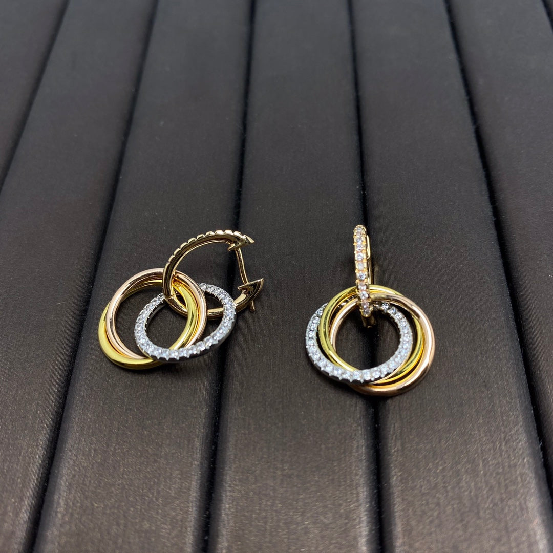 [Resenly Jewelry]TRINITY EARRINGS GOLD DIAMOND