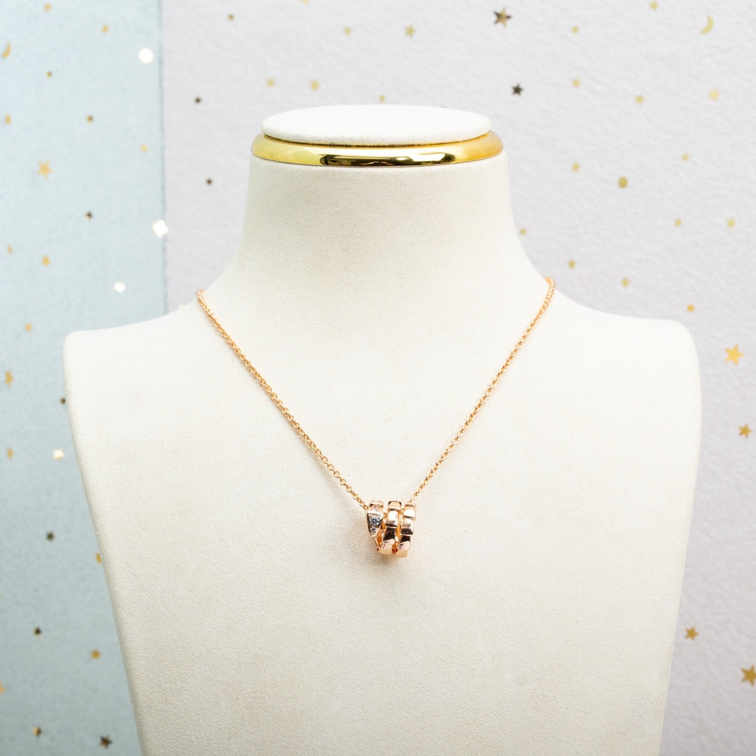 [Resenly Jewelry]SERPENTI PINK GOLD NECKLACE DIAMOND
