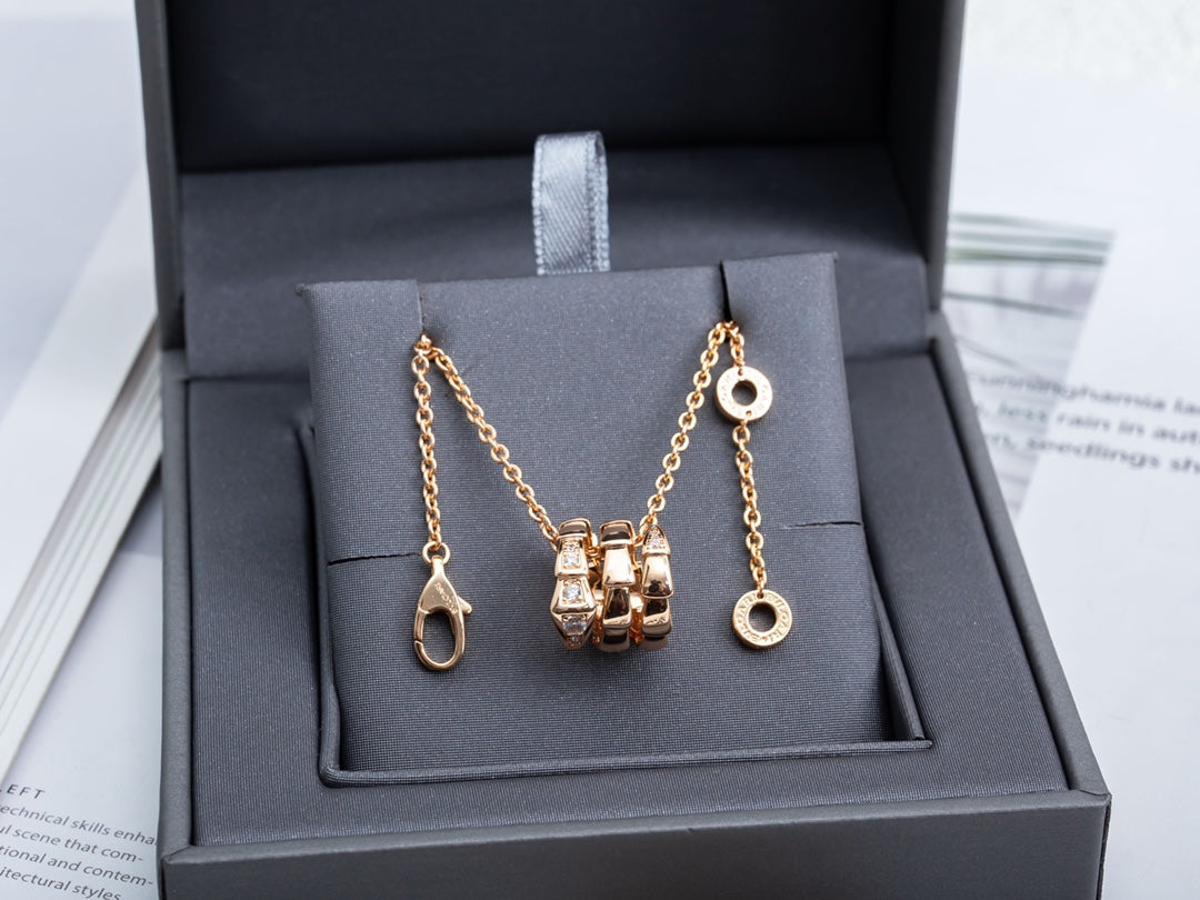 [Resenly Jewelry]SERPENTI PINK GOLD NECKLACE DIAMOND