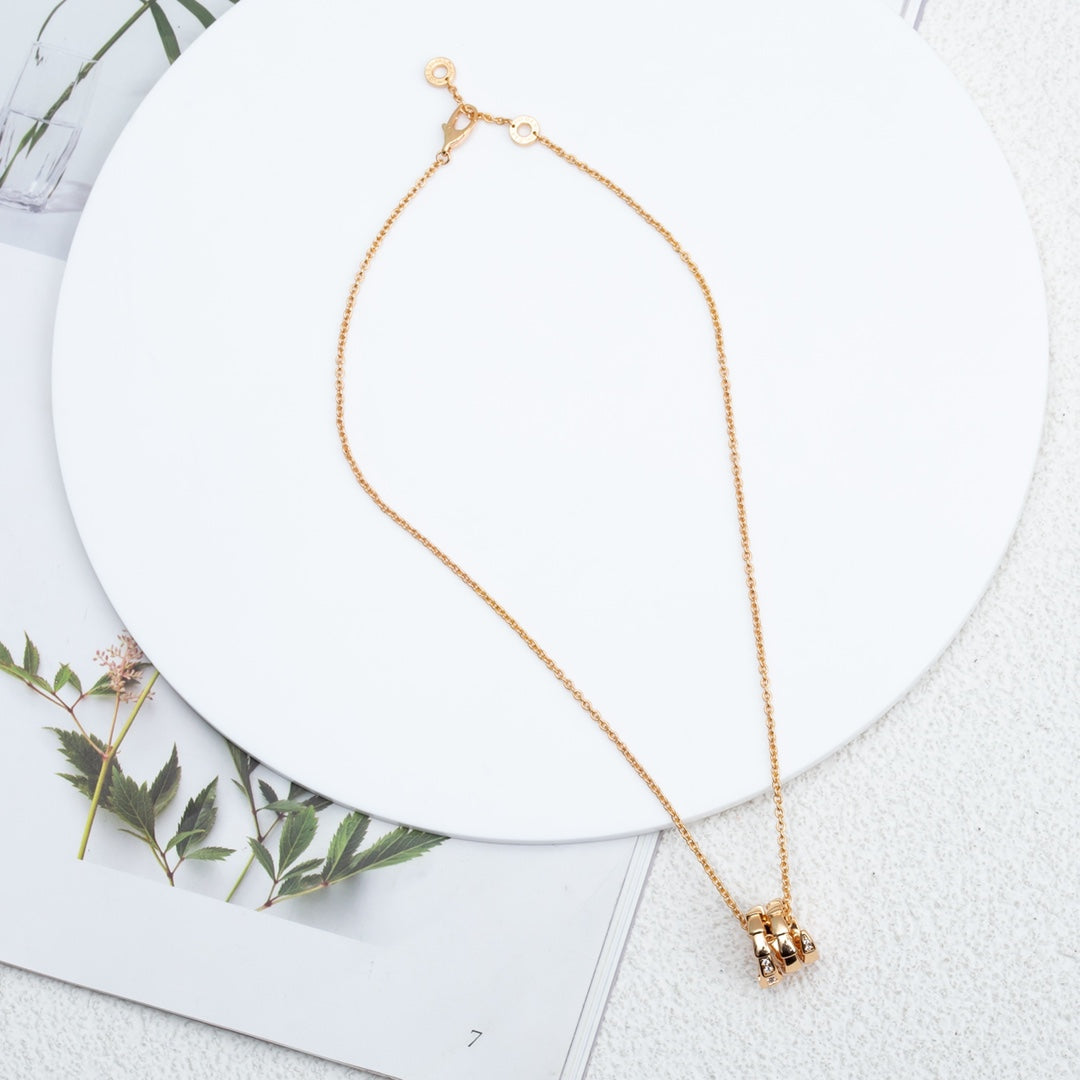 [Resenly Jewelry]SERPENTI PINK GOLD NECKLACE DIAMOND