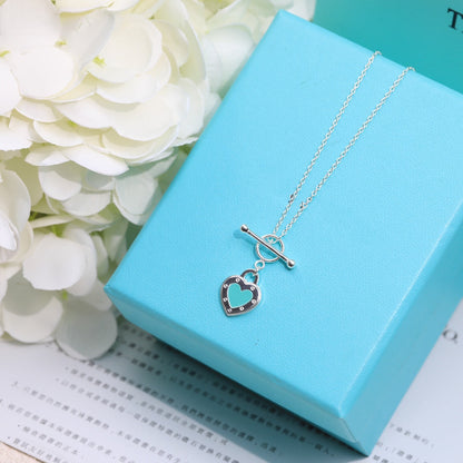 [Resenly Jewelry]DOUBLE HEART BLUE NECKLACE