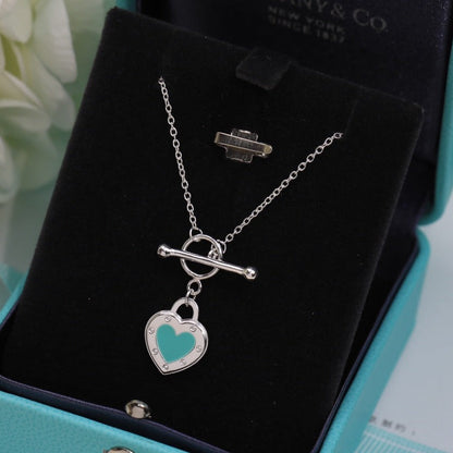 [Resenly Jewelry]DOUBLE HEART BLUE NECKLACE