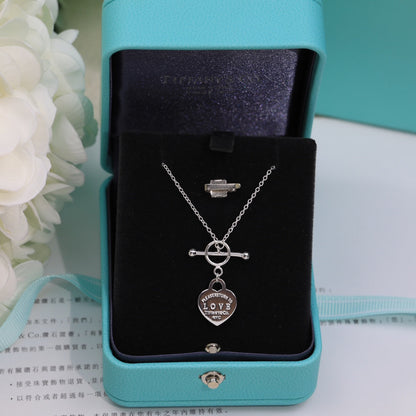 [Resenly Jewelry]DOUBLE HEART BLUE NECKLACE