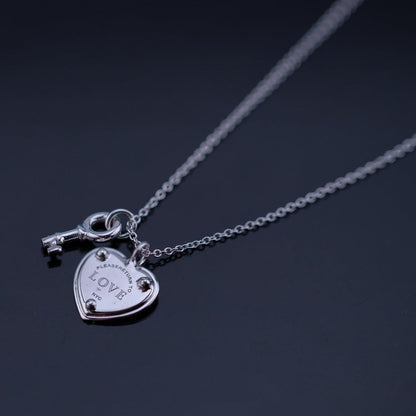 [Resenly Jewelry]KEY AND HEART SILVER NECKLACE