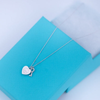 [Resenly Jewelry]KEY AND HEART SILVER NECKLACE