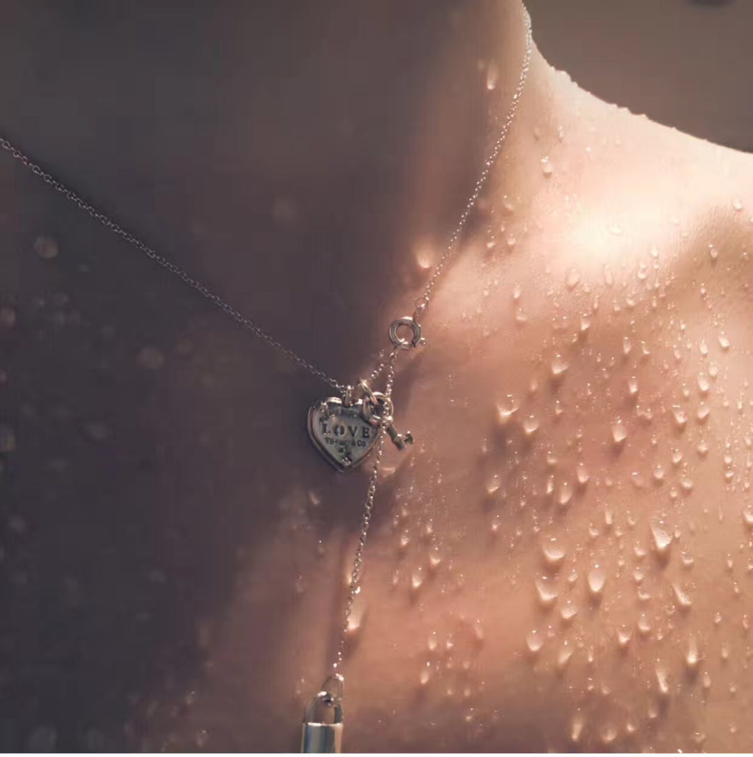 [Resenly Jewelry]KEY AND HEART SILVER NECKLACE