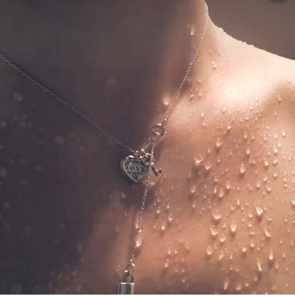 [Resenly Jewelry]KEY AND HEART SILVER NECKLACE