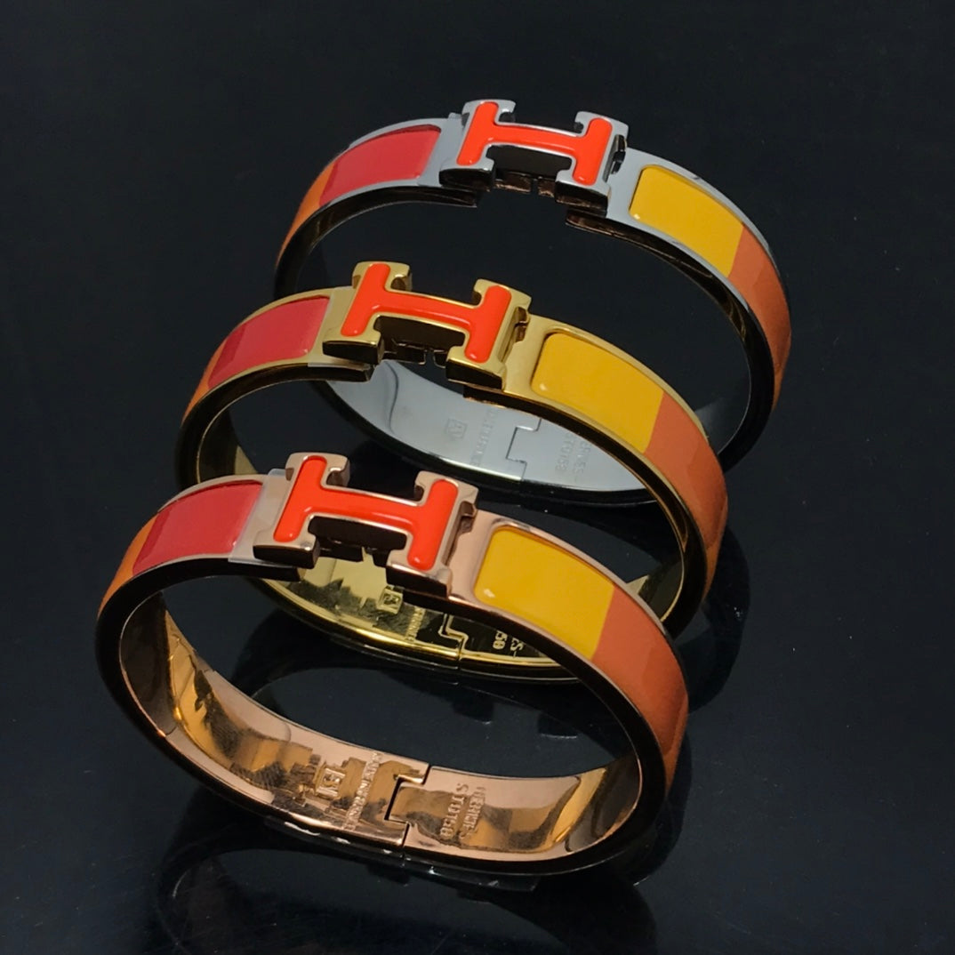 [Resenly Jewelry]H BRACELET ORANGE RAINBOW CERAMIC