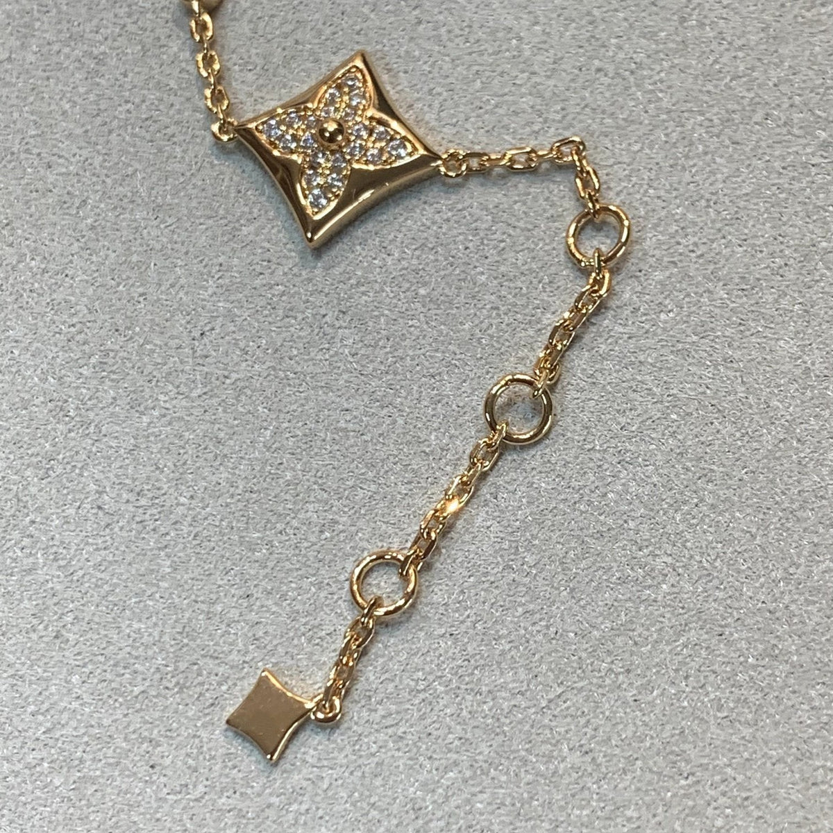 [Resenly Jewelry]STAR AND SUN 4 MOTIFS GOLD DIAMONDS BRACELET