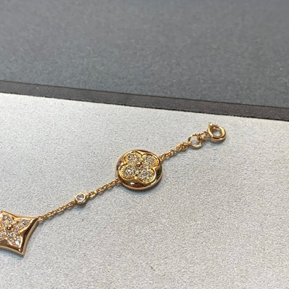 [Resenly Jewelry]STAR AND SUN 4 MOTIFS GOLD DIAMONDS BRACELET