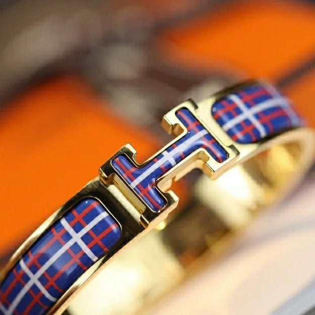 [Resenly Jewelry]H TARTAN BRACELET 12MM