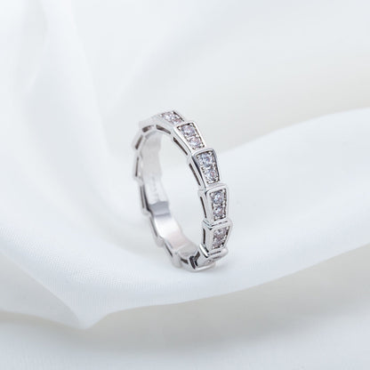 [Resenly Jewelry]SERPENTI RING SILVER DIAMOND PAVED 3MM