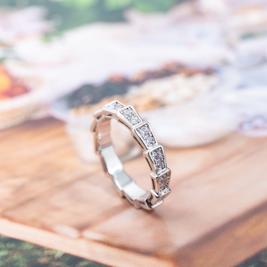 [Resenly Jewelry]SERPENTI RING SILVER DIAMOND PAVED 3MM