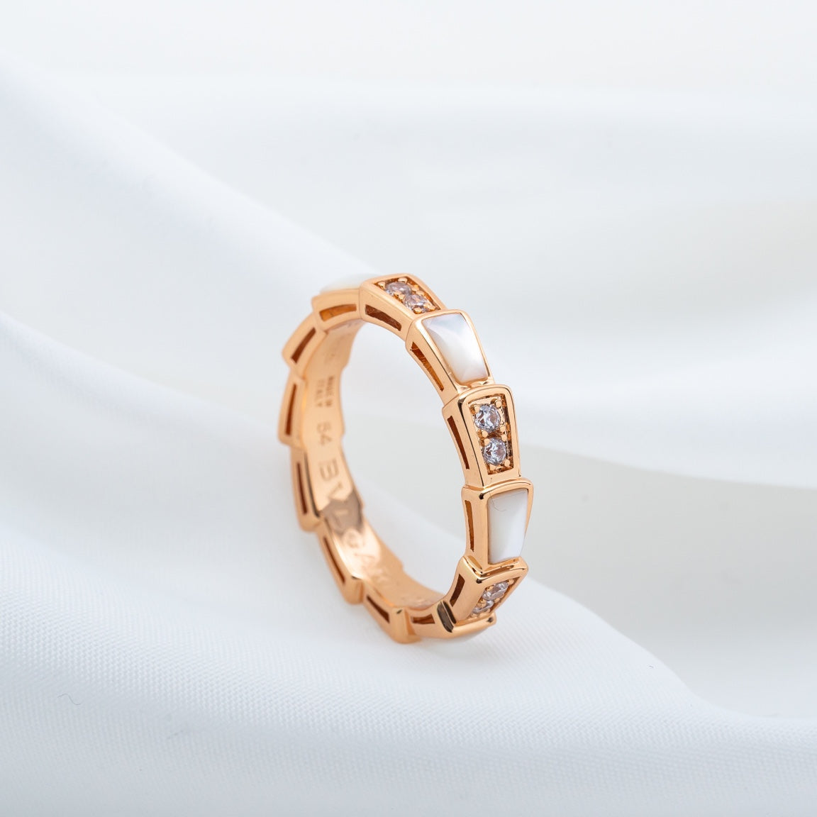 [Resenly Jewelry]SERPENTI RING PINK GOLD DIAMOND MOP 3MM