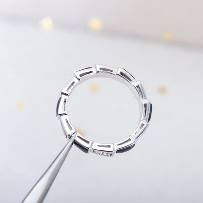 [Resenly Jewelry]SERPENTI RING SILVER  DIAMOND BLACK MOP 3MM