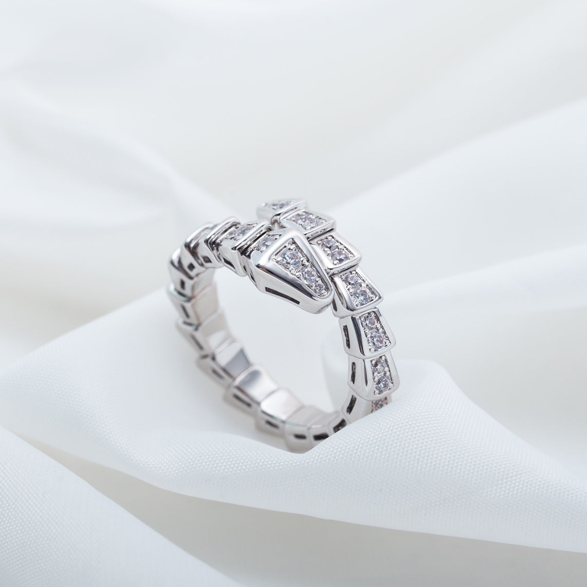 [Resenly Jewelry]SERPENTI RING SILVER DIAMOND PAVED 4MM