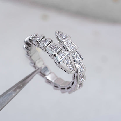 [Resenly Jewelry]SERPENTI RING SILVER DIAMOND PAVED 4MM