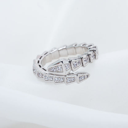 [Resenly Jewelry]SERPENTI RING SILVER DIAMOND PAVED 4MM