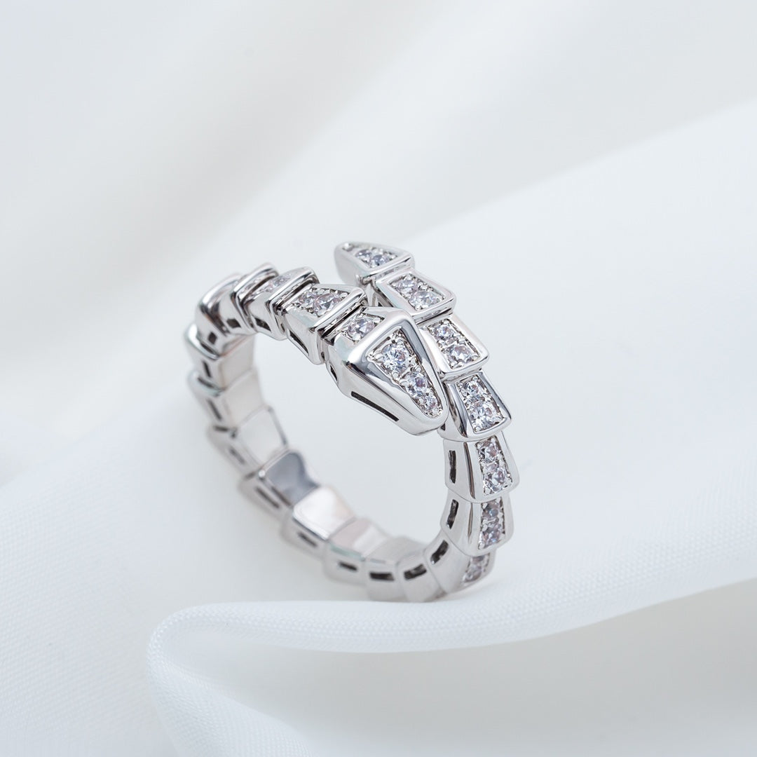 [Resenly Jewelry]SERPENTI RING SILVER DIAMOND PAVED 4MM