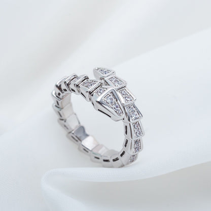 [Resenly Jewelry]SERPENTI RING SILVER DIAMOND PAVED 4MM