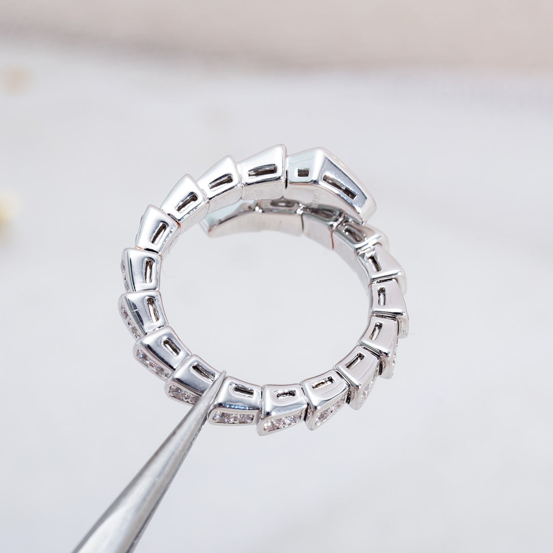 [Resenly Jewelry]SERPENTI RING SILVER DIAMOND PAVED 4MM