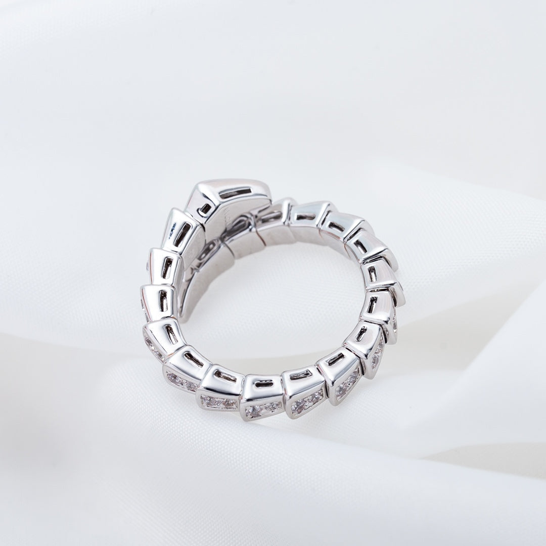 [Resenly Jewelry]SERPENTI RING SILVER DIAMOND PAVED 4MM