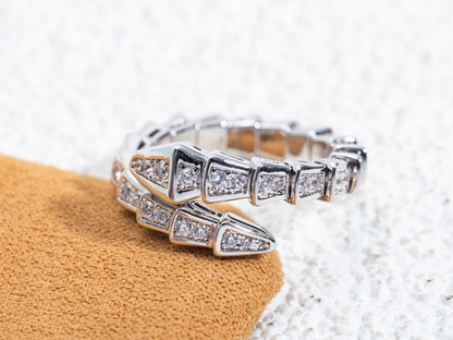 [Resenly Jewelry]SERPENTI RING SILVER DIAMOND PAVED 4MM