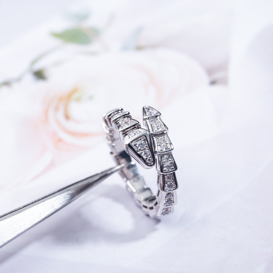 [Resenly Jewelry]SERPENTI RING SILVER DIAMOND PAVED 4MM