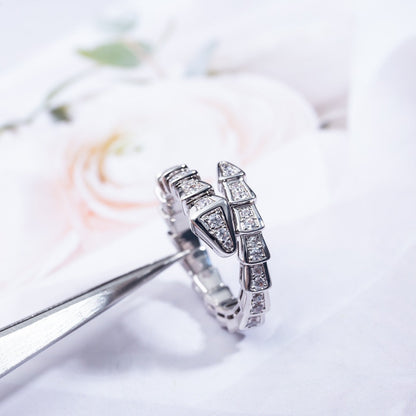 [Resenly Jewelry]SERPENTI RING SILVER DIAMOND PAVED 4MM