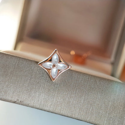 [Resenly Jewelry]STAR MOP PINK GOLD EARRINGS