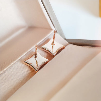 [Resenly Jewelry]STAR MOP PINK GOLD EARRINGS