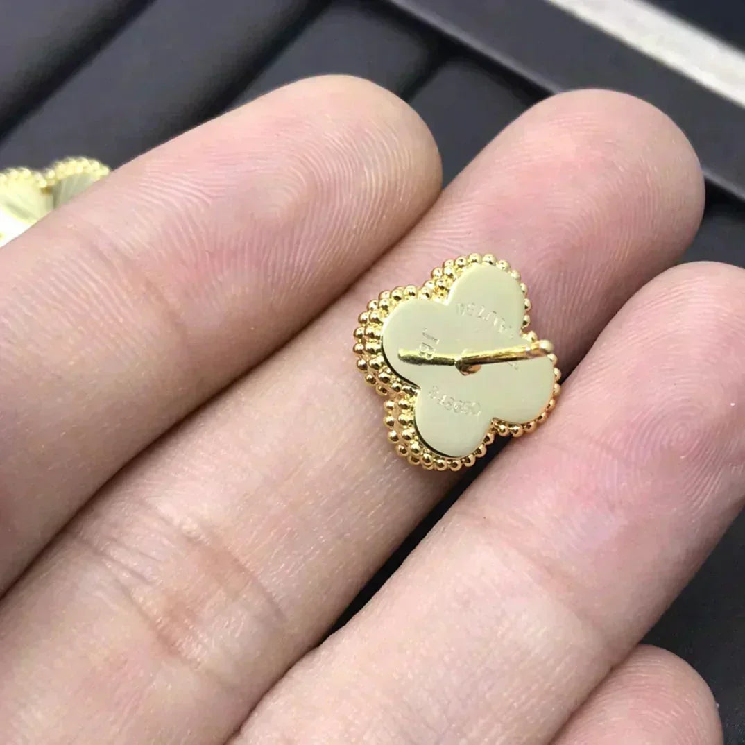 [Resenly Jewelry]CLOVER MINI 9.5MM LASER EARRINGS