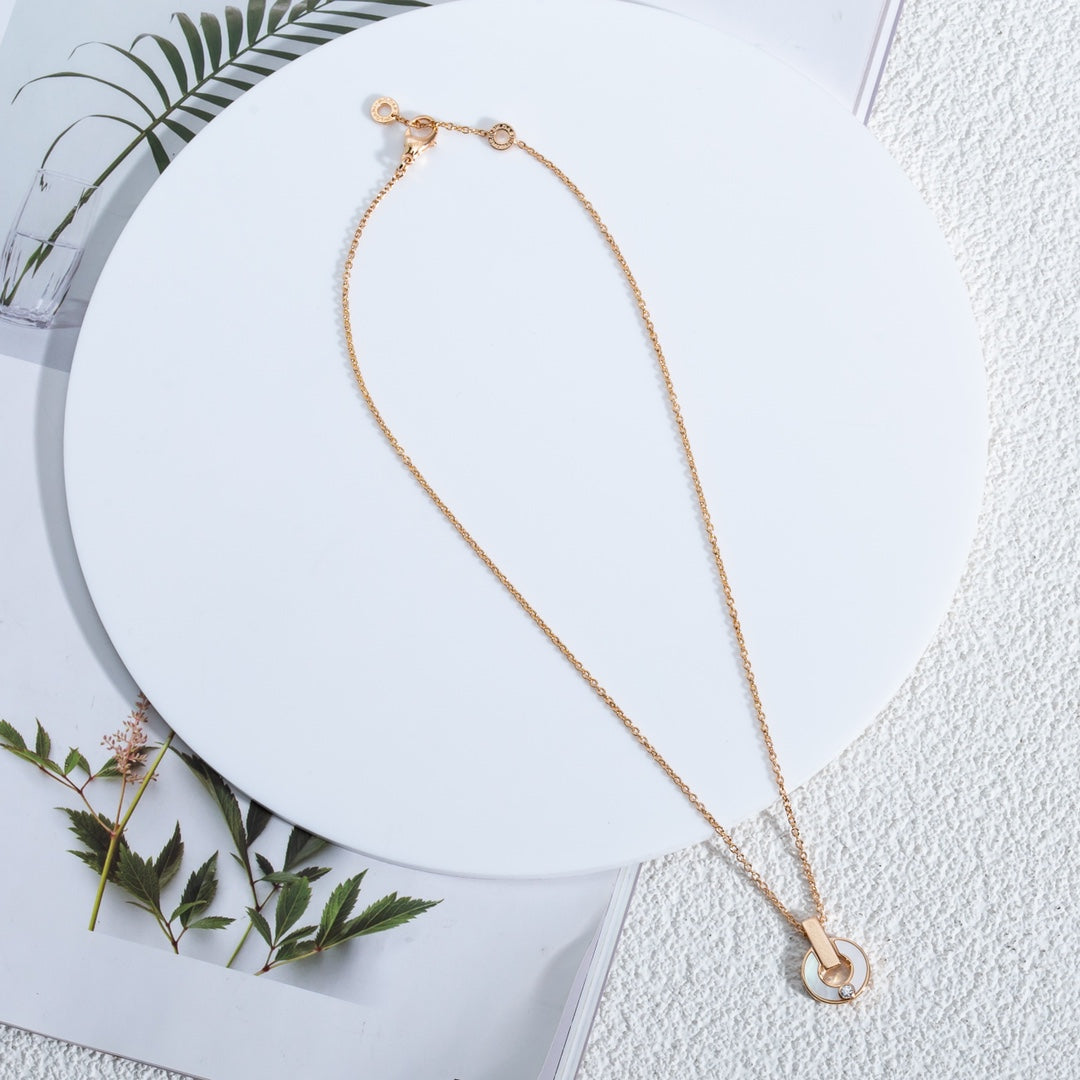 [Resenly Jewelry]GARI NECKLACE PINK GOLD MOP