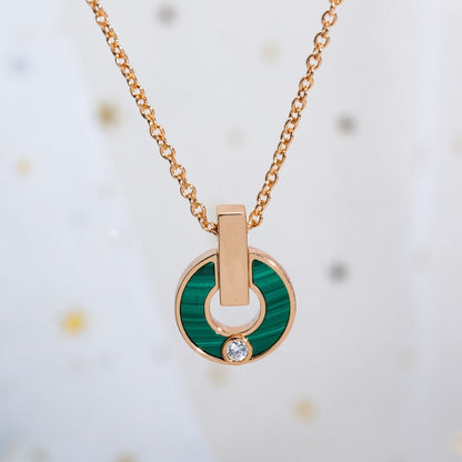 [Resenly Jewelry]GARI NECKLACE PINK GOLD MALACHITE