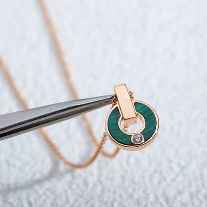 [Resenly Jewelry]GARI NECKLACE PINK GOLD MALACHITE