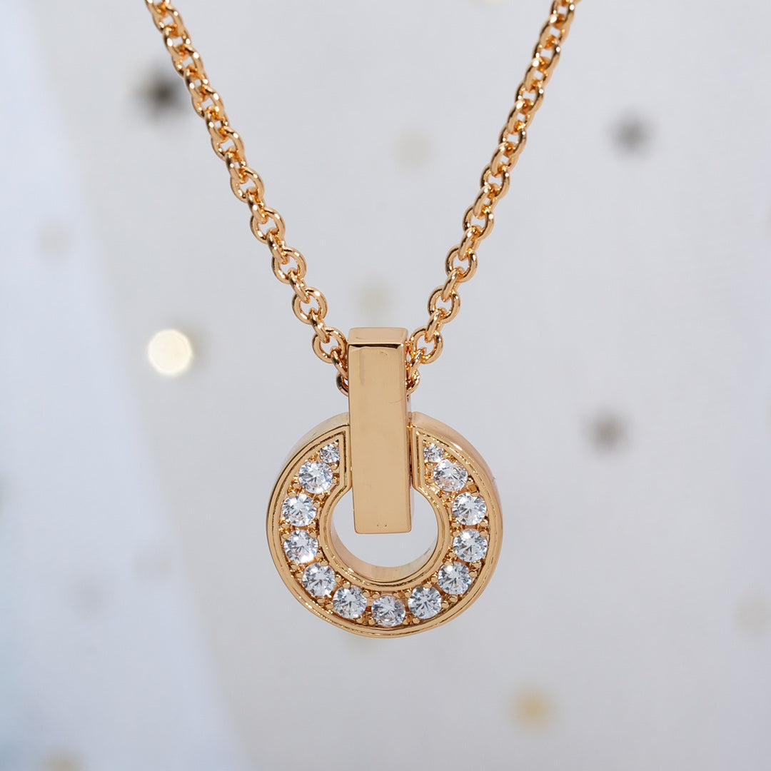[Resenly Jewelry]GARI NECKLACE PINK GOLD DIAMOND
