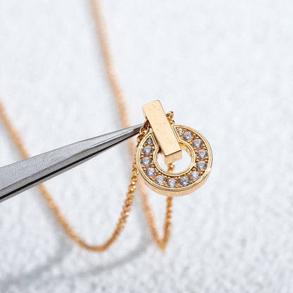 [Resenly Jewelry]GARI NECKLACE PINK GOLD DIAMOND