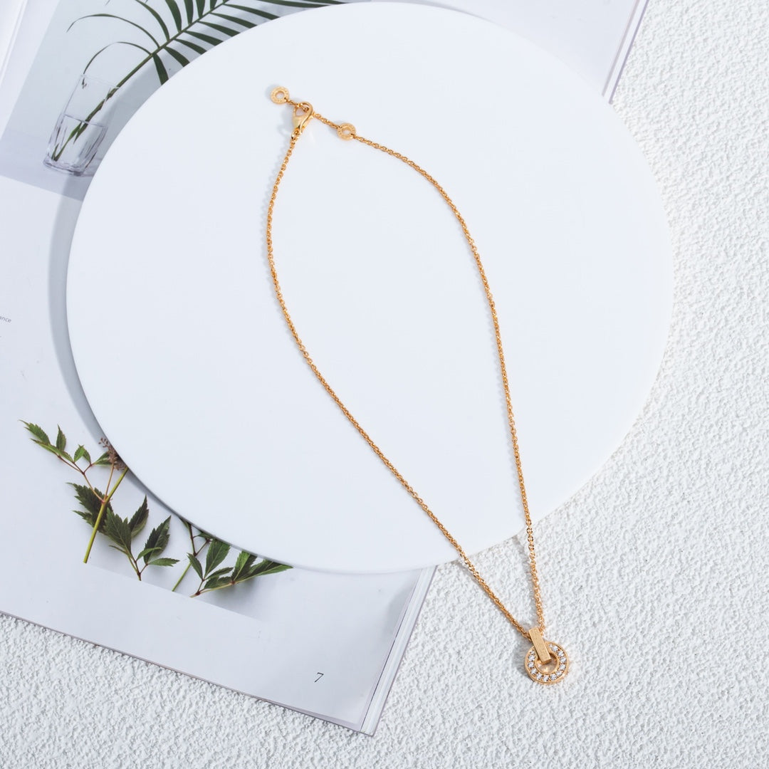 [Resenly Jewelry]GARI NECKLACE PINK GOLD DIAMOND