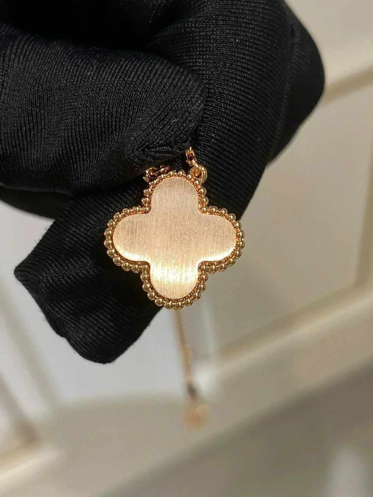 [Resenly Jewelry]CLOVER 15MM DIAMOND RHODONITE NECKLACE