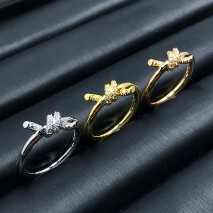 [Resenly Jewelry]KNOT RING 1.2MM DIAMOND