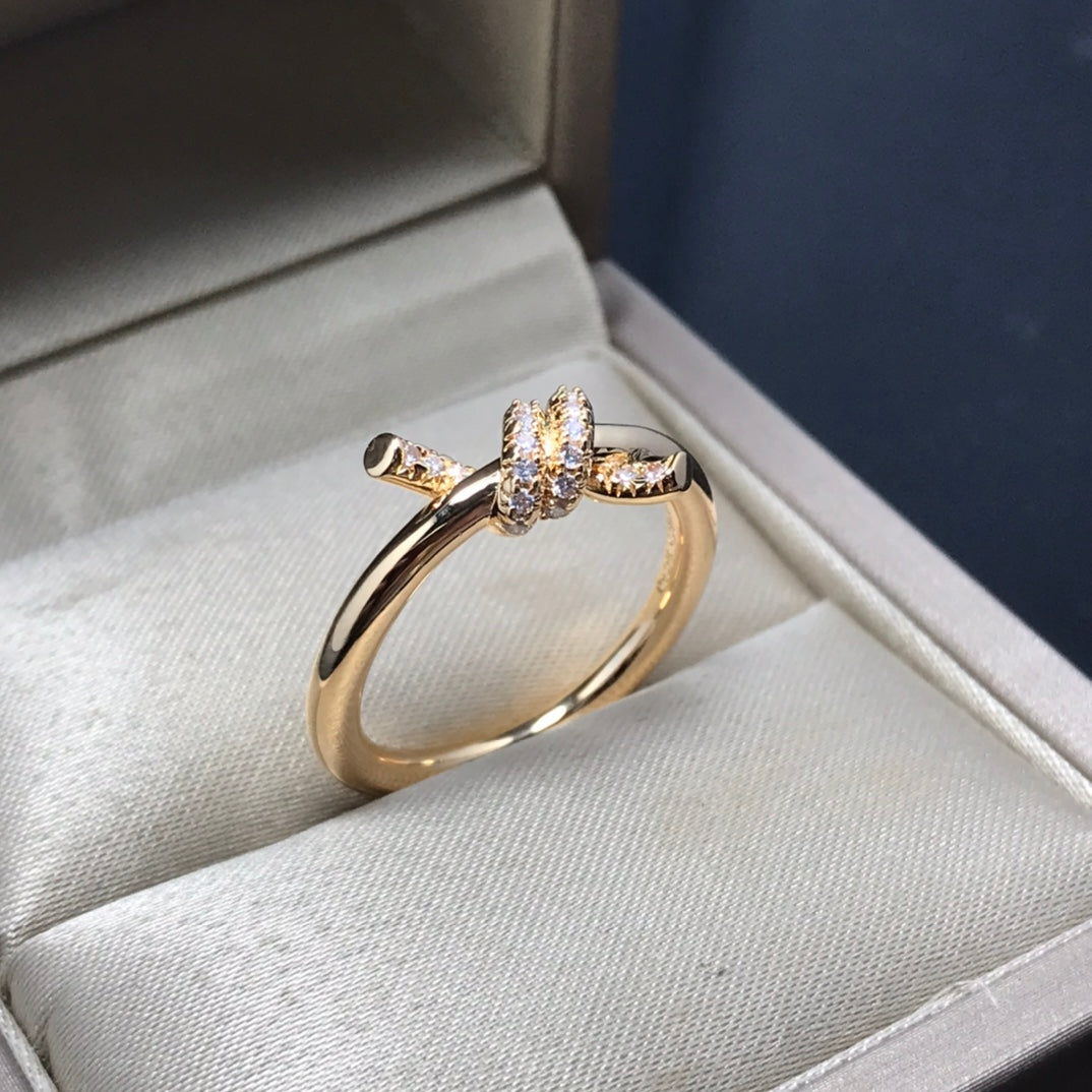 [Resenly Jewelry]KNOT RING 1.2MM DIAMOND