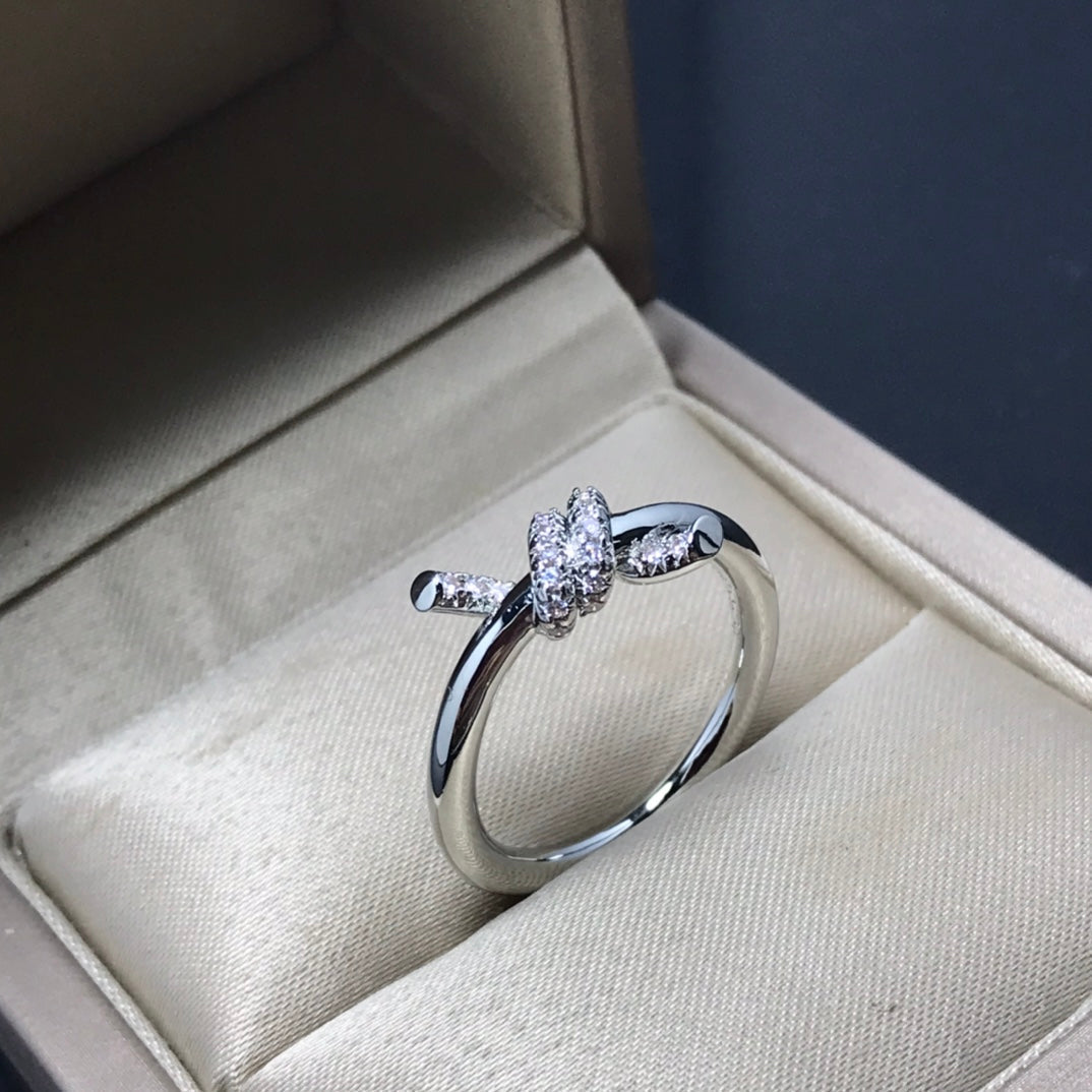 [Resenly Jewelry]KNOT RING 1.2MM DIAMOND